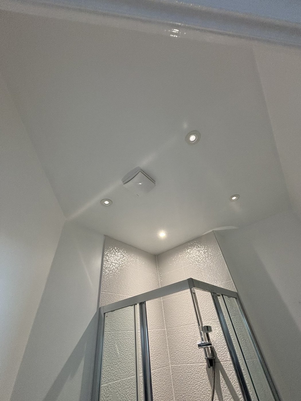 Bathroom ceiling repainted white