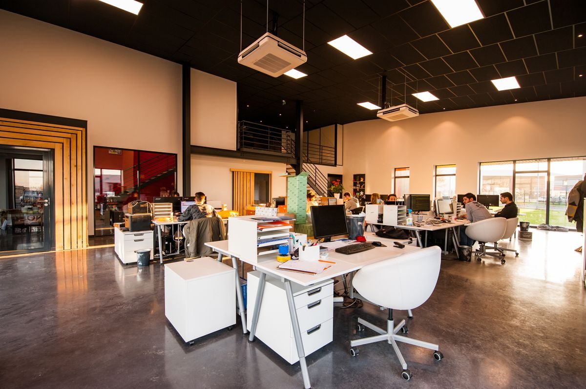 Commercial office space freshly decorated by Linden Decorators